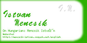 istvan mencsik business card